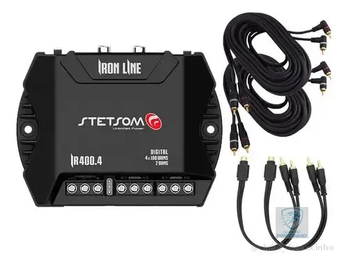 Módulo Stetsom Amplificador Iron Line IR400.4 + Kit Instalação