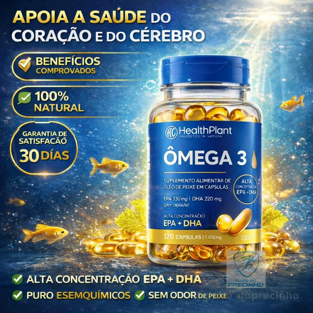 Ômega 3 120 Cápsulas–Alto EPA+DHA–Sem Odor | Anti-inflamatório Natural | Saúde do Coração e Cérebro