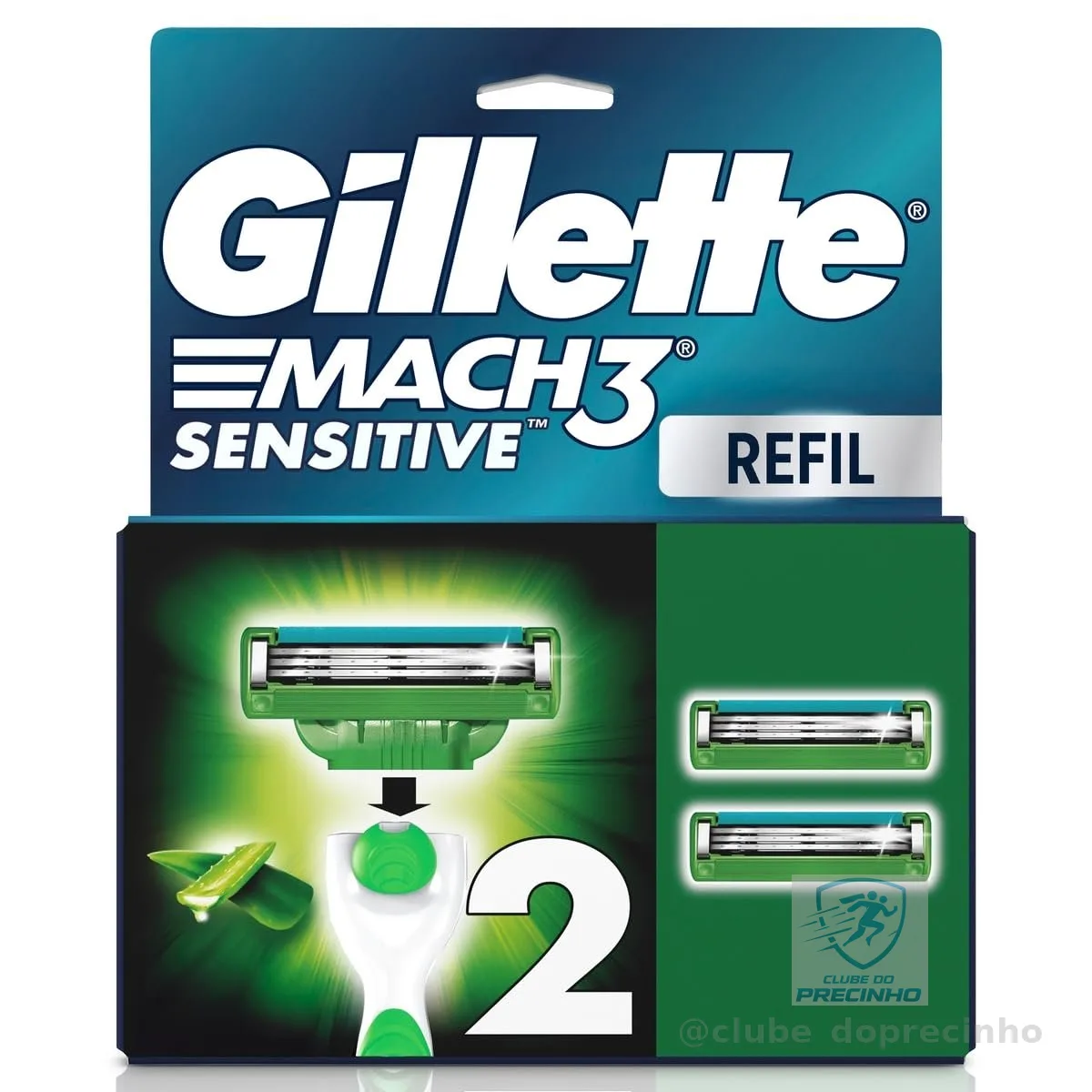 Gillette Mach3 Sensitive Carga Aparelho de Barbear com Aloe 2 Unidades