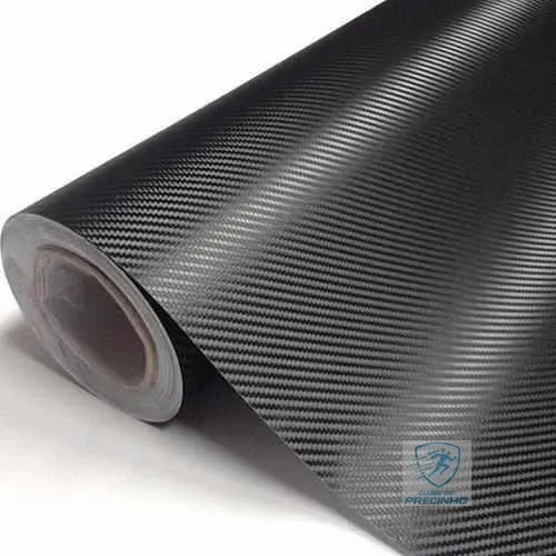 Vinil Adesivo Envelopamento Fibra Carbono Preto - 2m X 50cm
