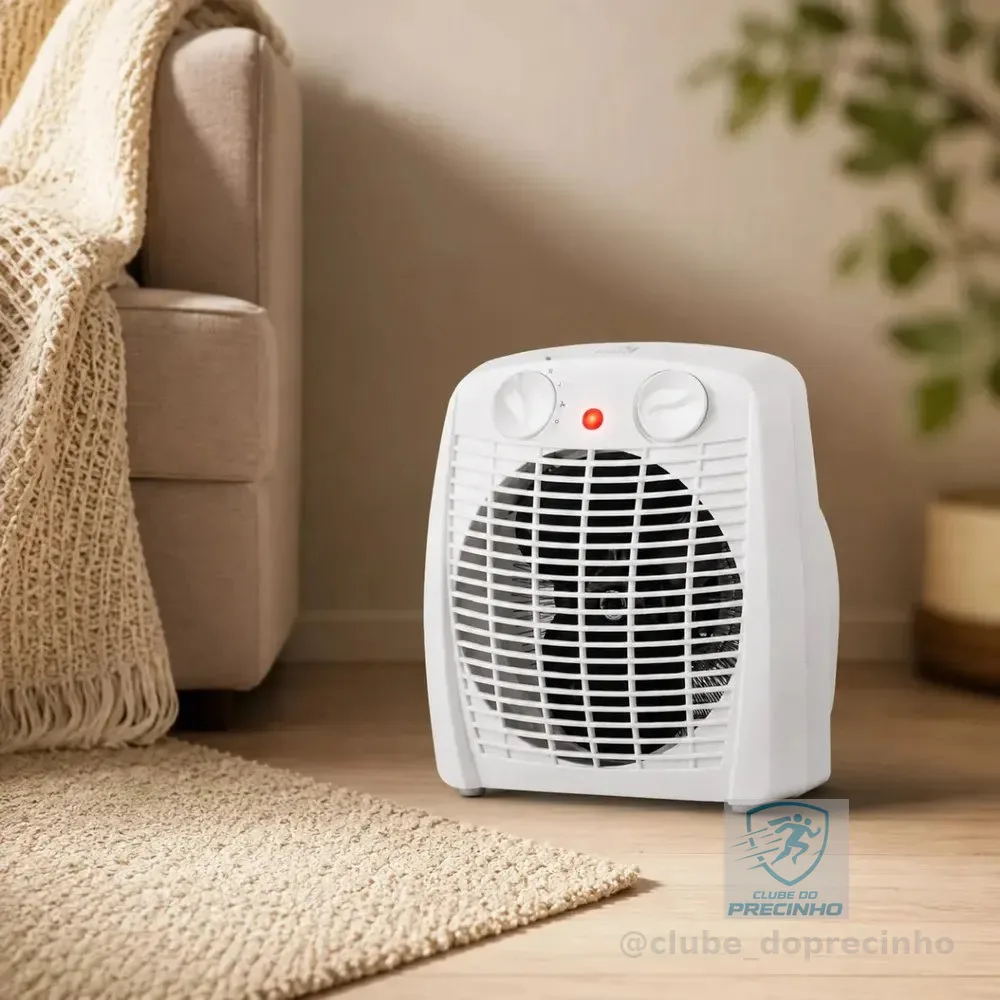 Aquecedor Elétrico 2 Em 1 Kian Branco 1800w Aq100 2 Níveis De Aquecimento + Ventilação