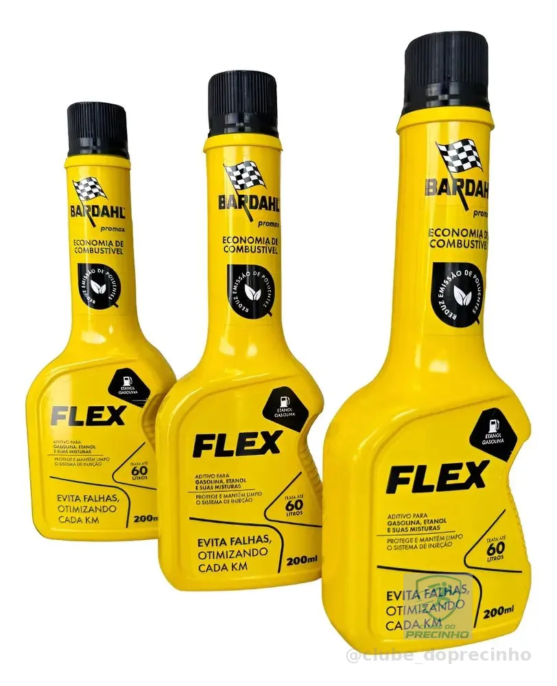 Kit 3 Bardahl Flex Aditivo P/combustível Motor Flex 200 Ml Cor Amarelo