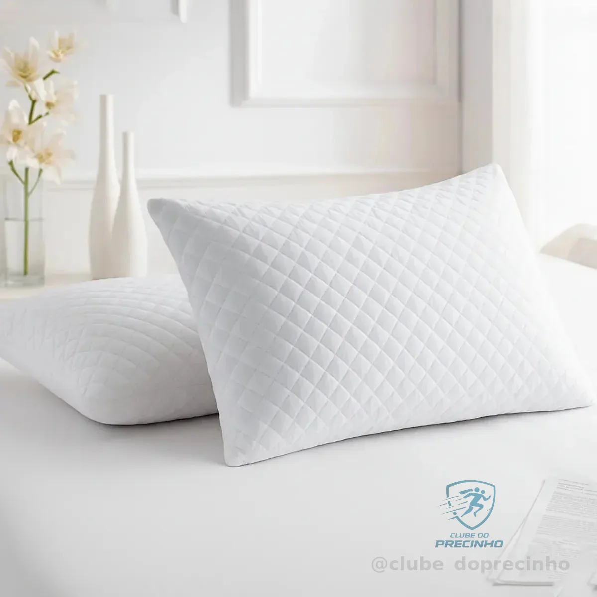 Kit 2 Travesseiros M Casa Altura Regulável 70x50cm Antialérgico Branco