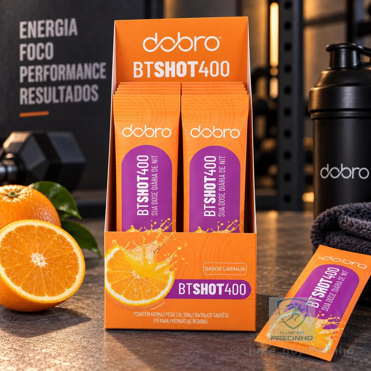 Btshot 400 Dobro Suplemento Em Pó 10 Sachês De 10g - Laranja Laranja 10 Un De 10g
