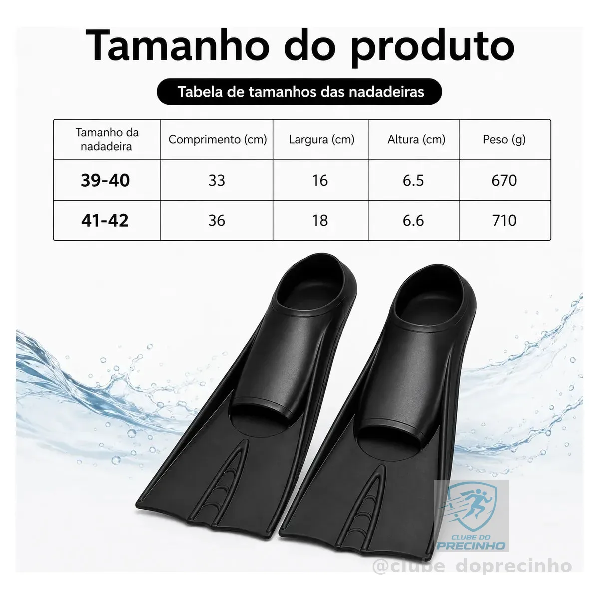 Nadadeira Pé De Pato Natação - 39/40 e 41/42