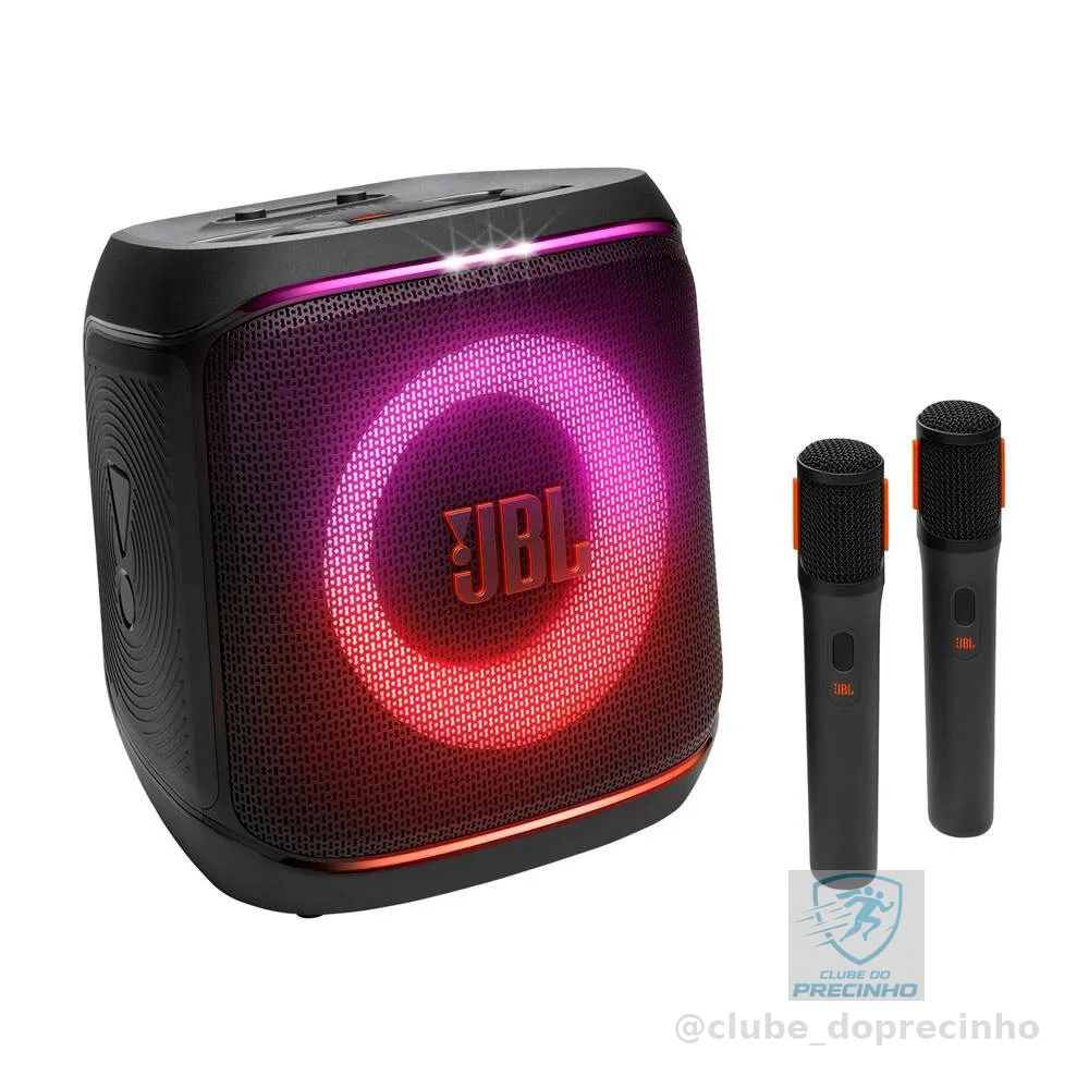 Caixa de Som Partybox Encore 2 Bluetooth 2 Microfones AI Sound Boost Até 12h de Bateria JBL