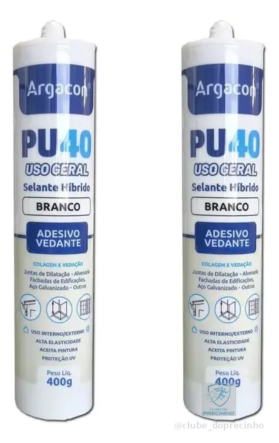 Silicone Argacon Pu 40 De Uso Geral  Kit C/2 Unidades