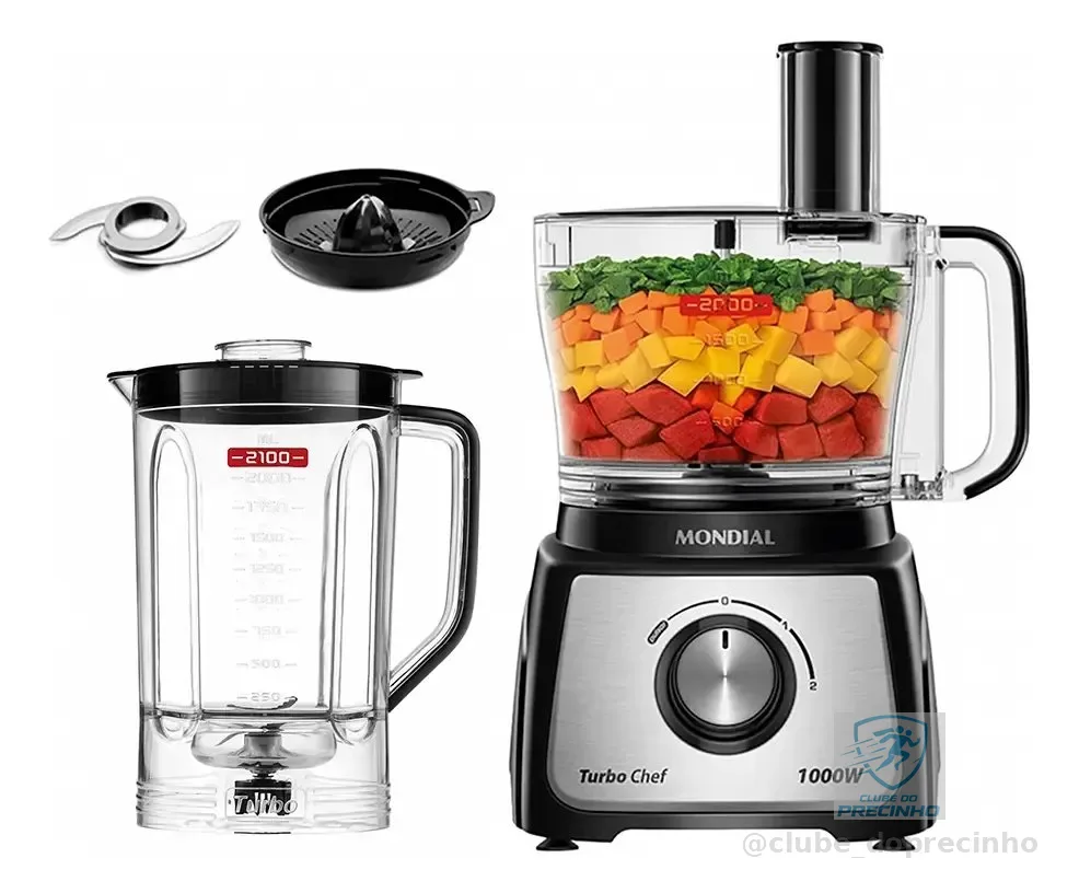 Multiprocessador Turbo Chef 3 Em 1 Mondial 1000W MPB-02-BE