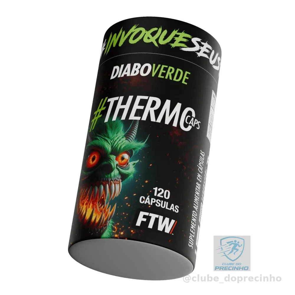 Thermo Caps Pote 120 Cáps Termogênico Com Cafeína - DIABO VERDE - FTW