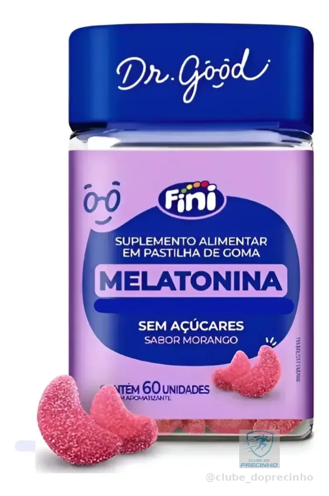 Kit 3 Melatonina em Gomas Sabor Morango 60Gomas Fini Dr Good