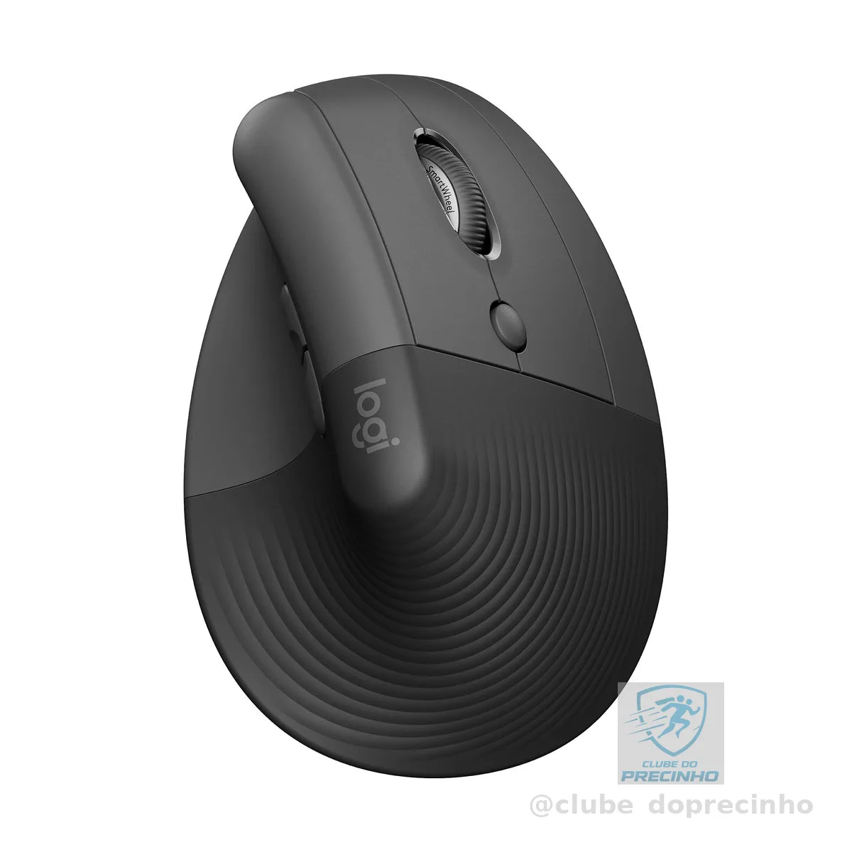 Mouse Sem Fio Logitech Lift Vertical com Design Ergonômico para Redução de Tensão Muscular, Cliques Silenciosos, Conexão Bluetooth ou USB Logi Bolt, Compatível com Windows/macOS/iPadOS - Grafite