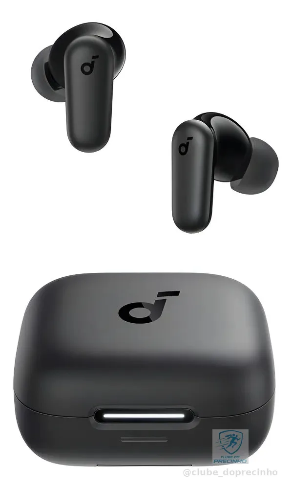 Fone de Ouvido Bluetooth 5.4 soundcore P30i da Anker, Cancelamento de Ruído Adaptativo, Graves Poderosos, 45H de Reprodução, Estojo 2-em-1 com Suporte para Celular, IP54, Fone sem fio TWS, Preto