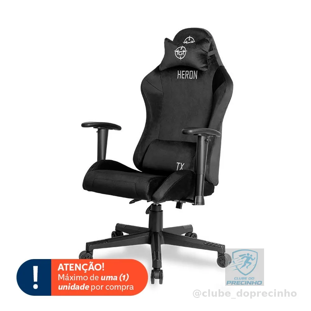 Cadeira Gamer TGT Heron TX Tecido, Preto, TGT-HRTX-FB03