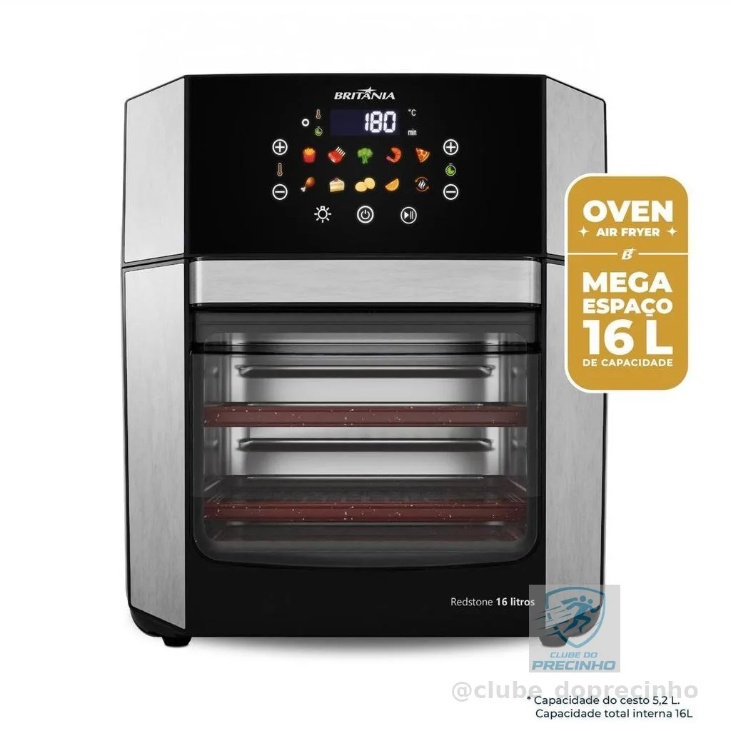 Air Fryer Oven Britânia 16L 4 em 1 Porta Removível BAF16A