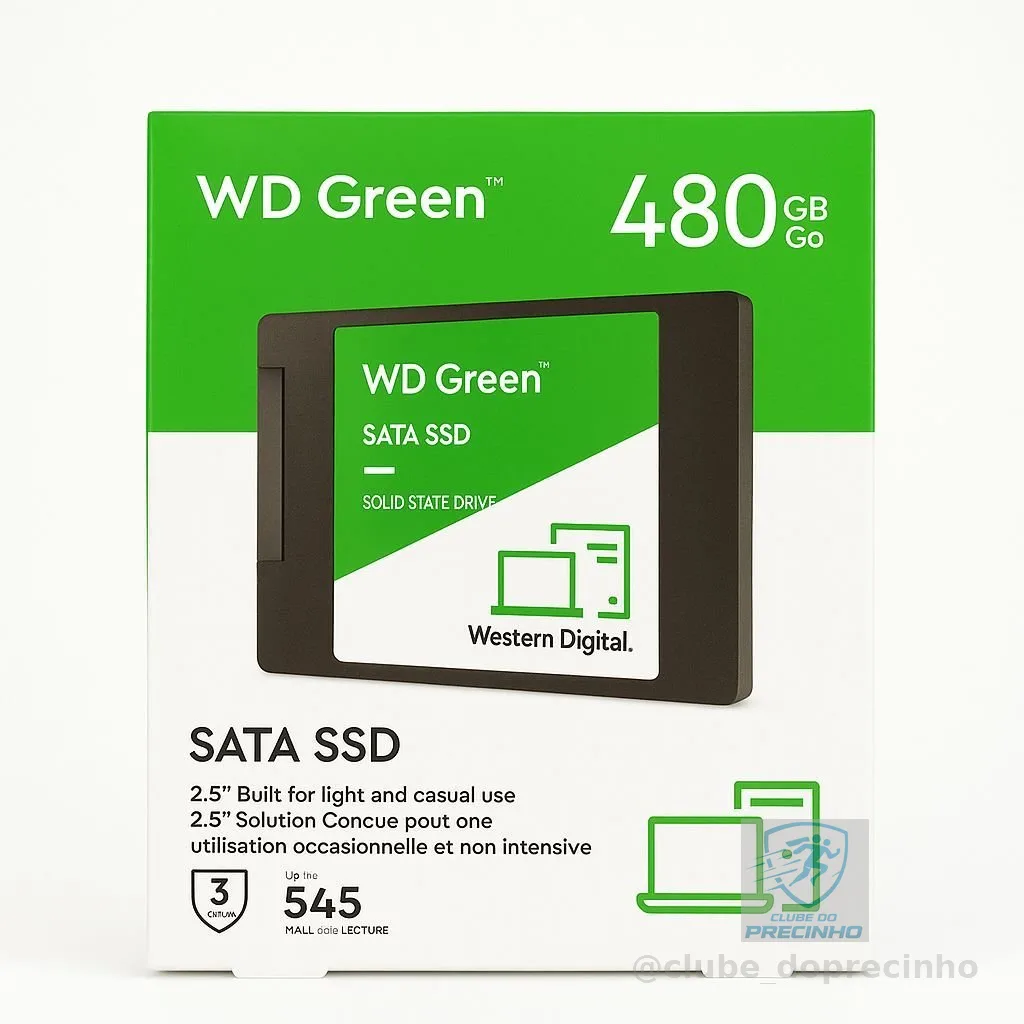 SSD WD Green 480GB INTERNO WESTERN DIGITAL SATA3 WD GREEN WDS480G3G0A 480GB VERDE