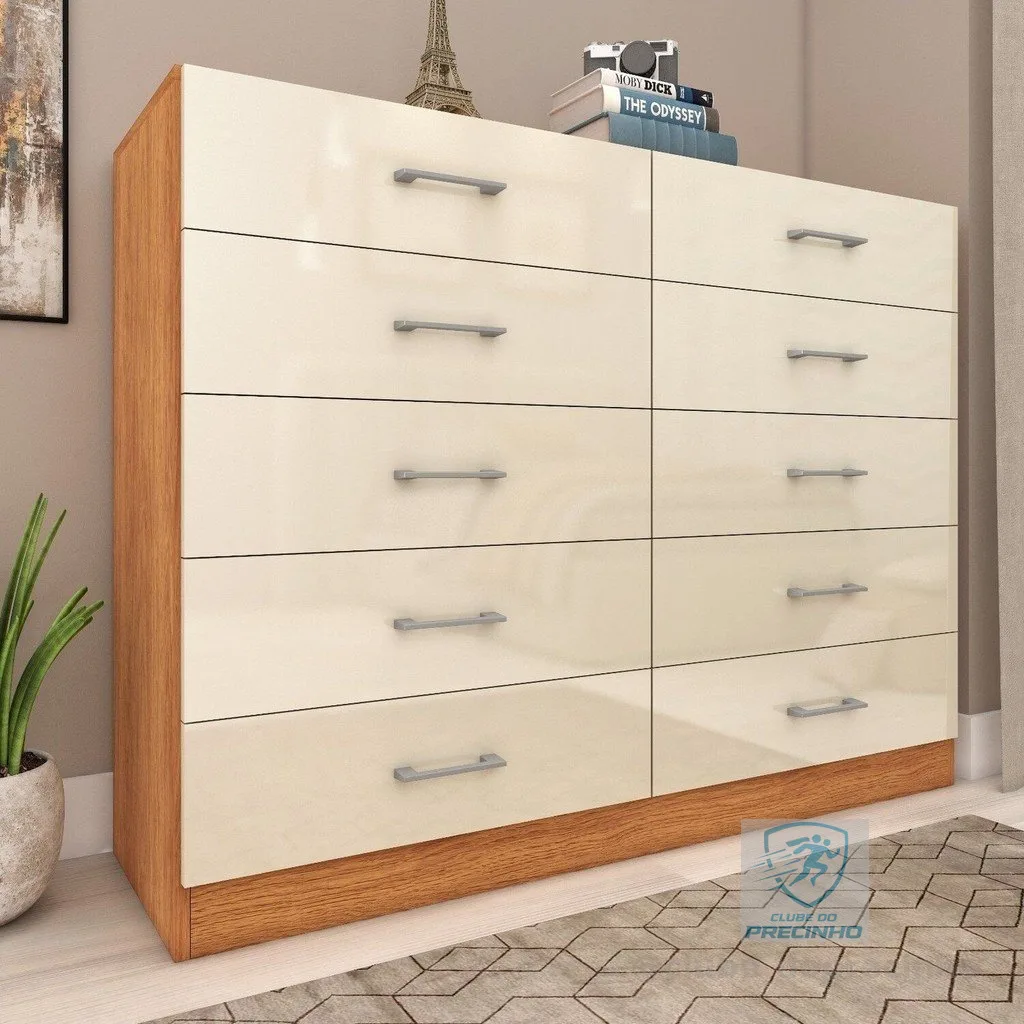 Cômoda para Quarto 10 Gavetas Caribe