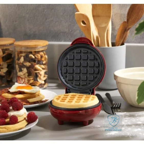 Mini Máquina de Waffles Elétrica Portátil Casa Cozinha Fazer Waffle Panquecas Automático  110V- 220V