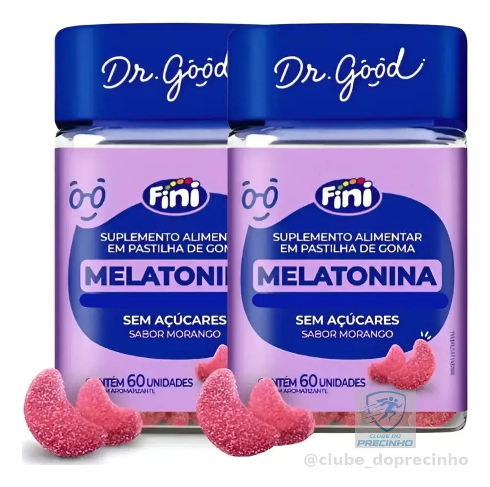 Kit Melatonina Em Gummys Sabor Morango Fini Dr.good 0.21mg - 2 Un