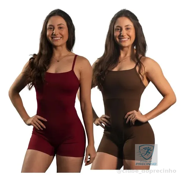 Kit 2 Macaquinho Curto Fitness Poli Academia