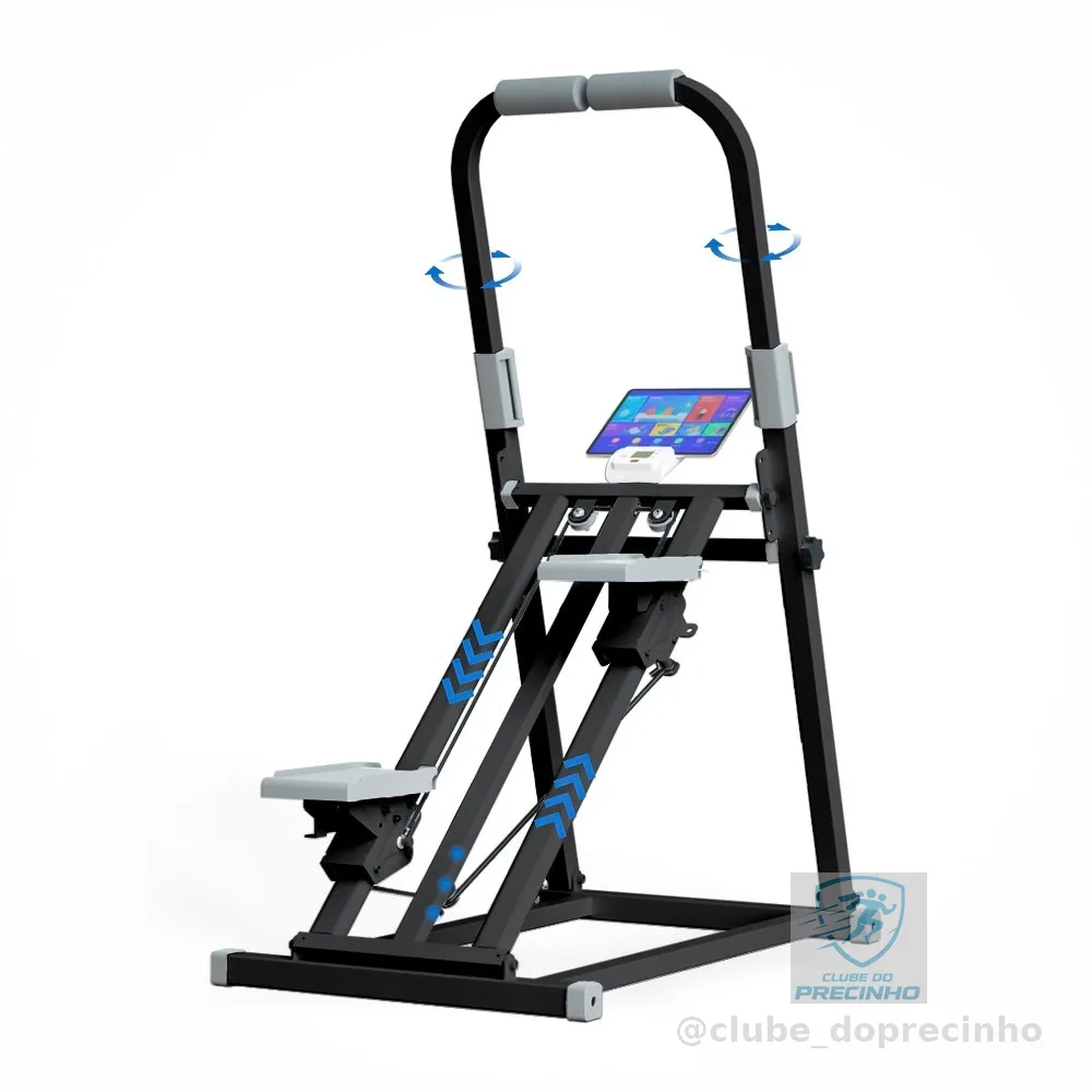 Máquina De Escalada Simulador Caminhada Dobrável Ate 150kg com E Display Lcd Multifuncional