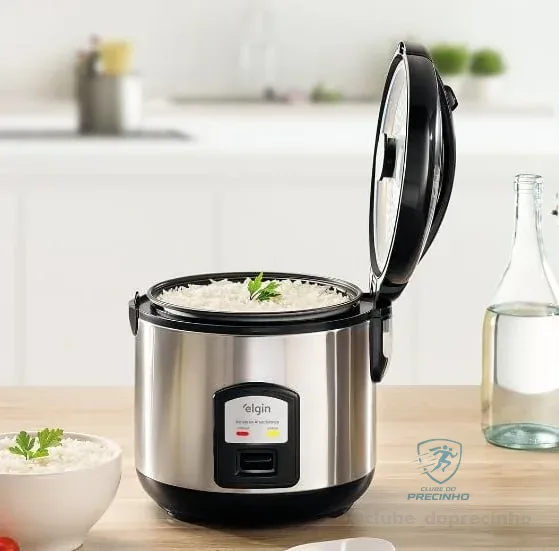 Panela de Arroz Elétrica Gran Rizzo 700W Elgin Antiaderente 10 Xícaras 220V com acessórios