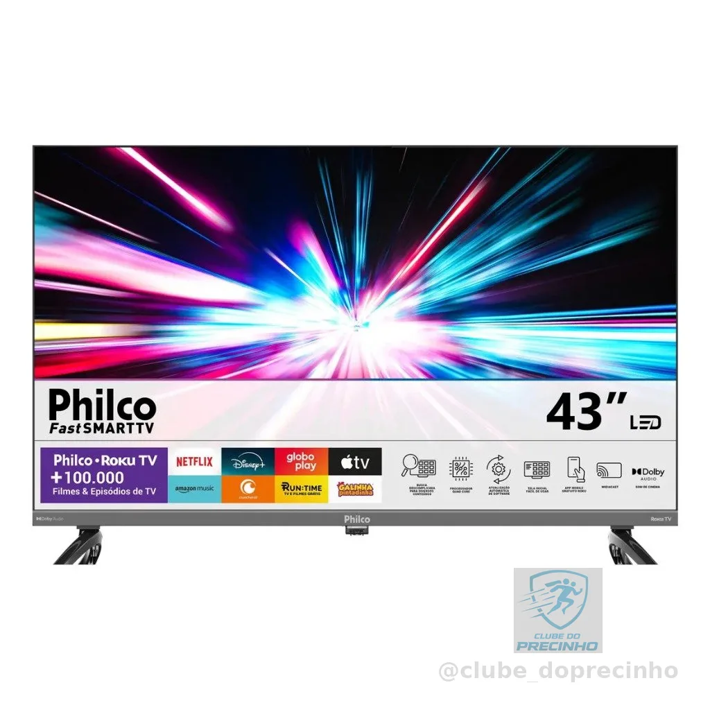 Smart TV 43” Philco P43CRA Full HD Wi-Fi HDMI USB Conversor Digital