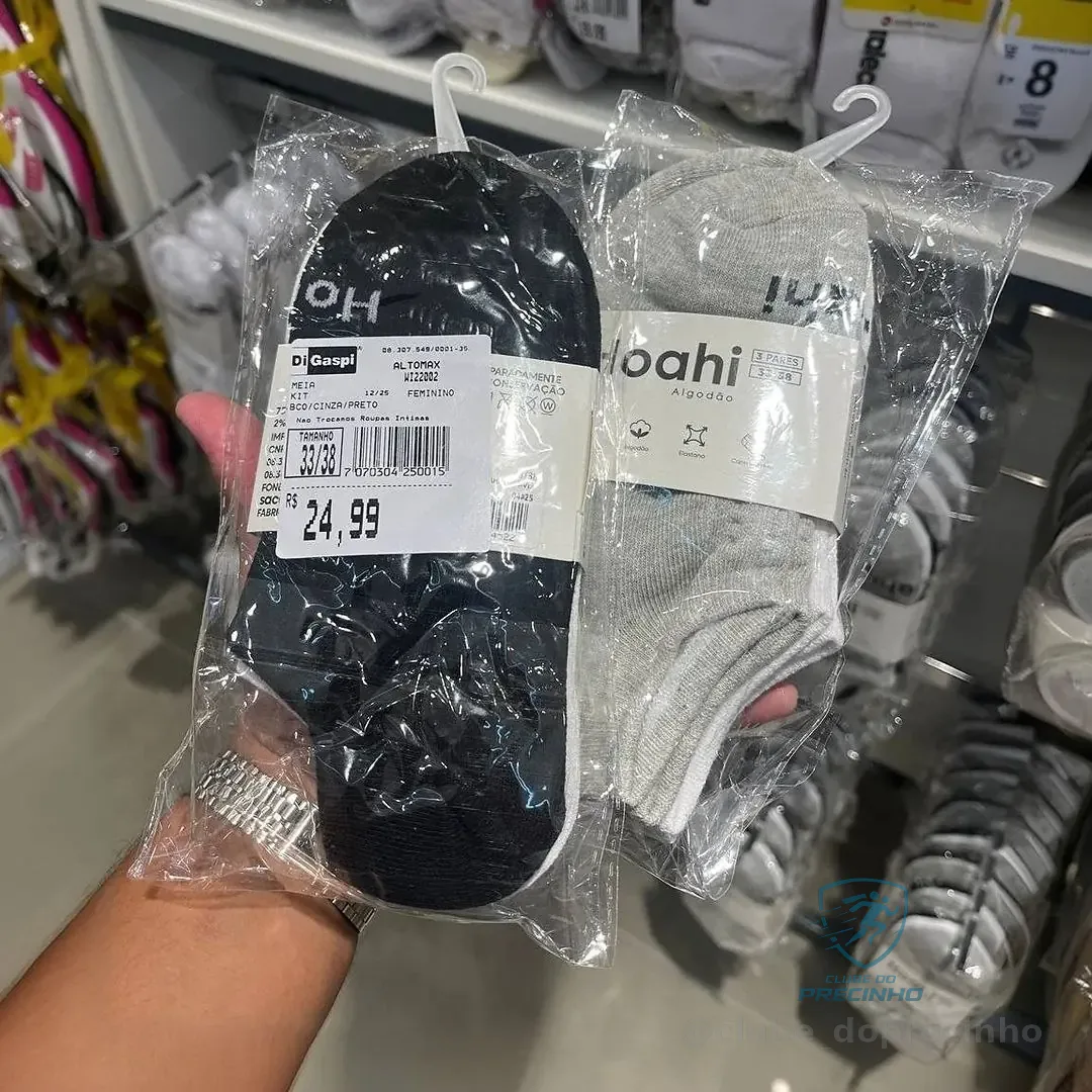 Kit 6 Pares Meias Hoahi Invisível Sapatilha Cano Baixo