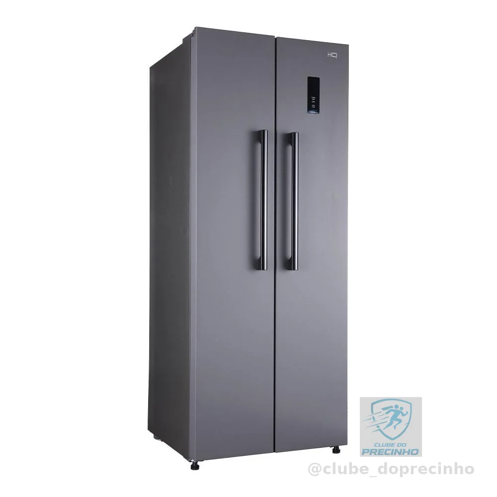 Geladeira Refrigerador HQ Frost Free Side By Side 460 Litros Cinza HQ-460SBSFF