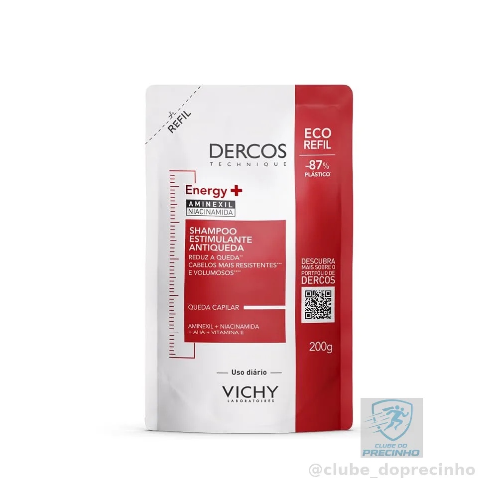 Vichy Dercos Energy+ Shampoo Antiqueda Estimulante Refil, 200g