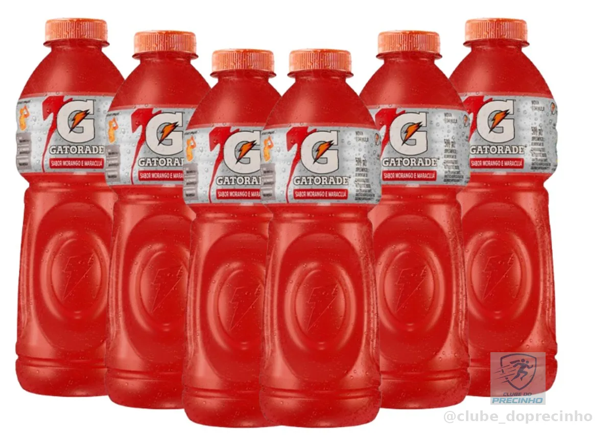 Isotônico Gatorade, Morango com Maracujá, Garrafa 500ml, Pack com 6 unidades