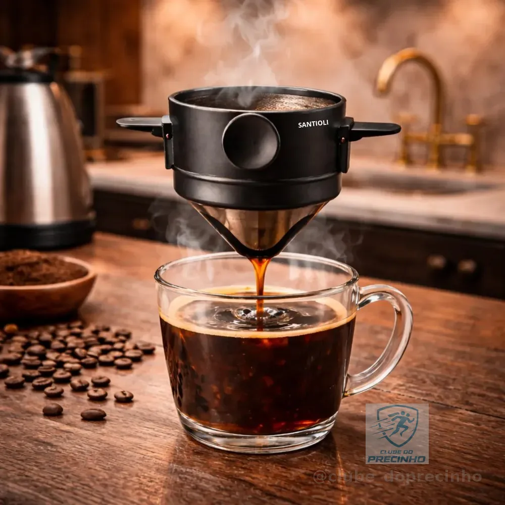 Mini Coador Café Inox Filtro Reutilizavel Portatil Sem Papel