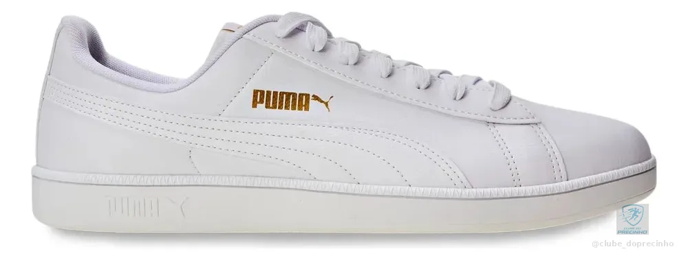 Tênis Casual Masculino E Feminino Up Puma Branco/dourado Geométrico 38 Br