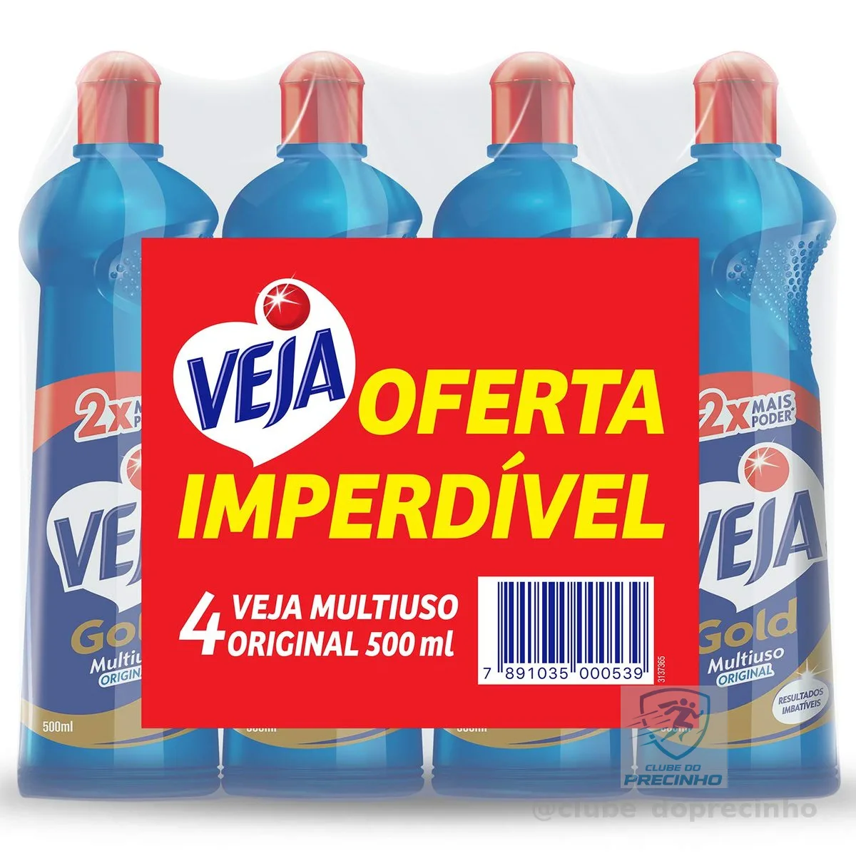 Kit com 4 Limpadores Veja Gold Multiuso Original 500ml, Veja, Azul