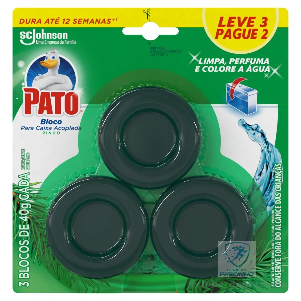Pato Desodorizador Sanitário Caixa Acoplada Pinho, 40g