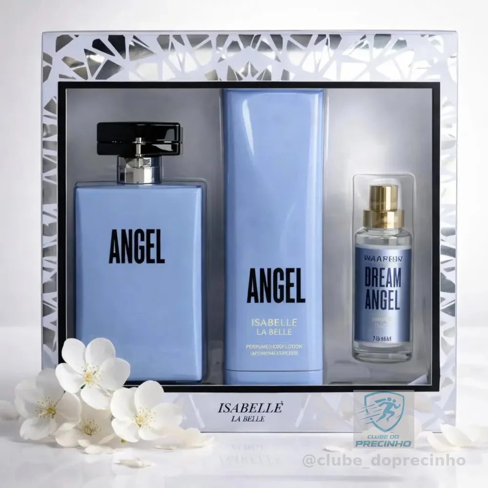 Kit Creme Corporal Angel Perfume De Cabelo E Perfume 100 Ml