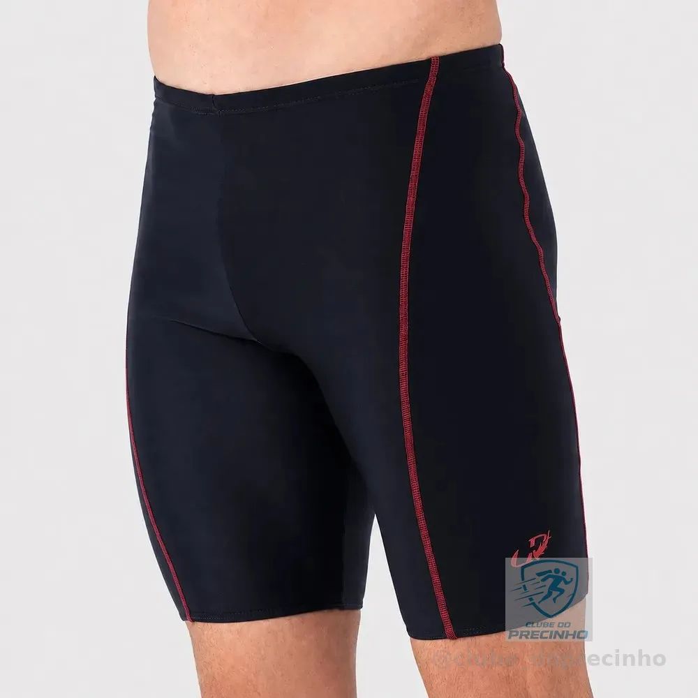 Bermuda Natação Xtra Life Com Pespontado Hammerhead - Ml07 Preto/vermelho