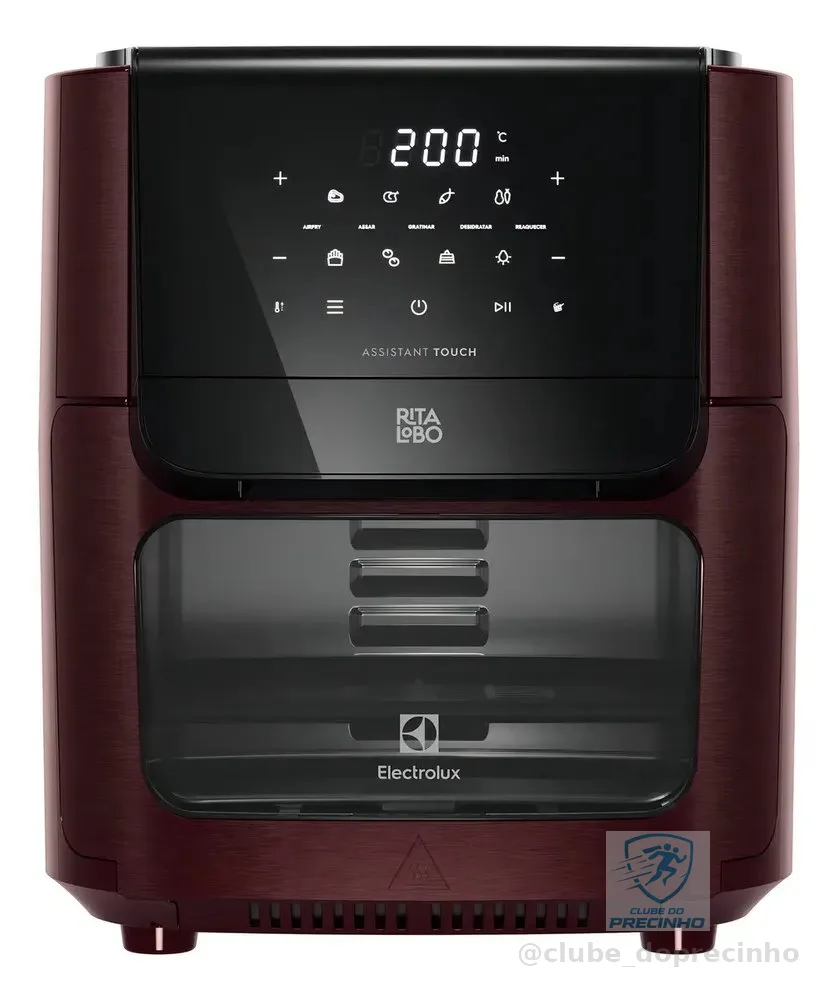 Fritadeira Air Fryer Oven Electrolux por Rita Lobo 12L Digital Vermelha Escura Experience 1700W EAF86