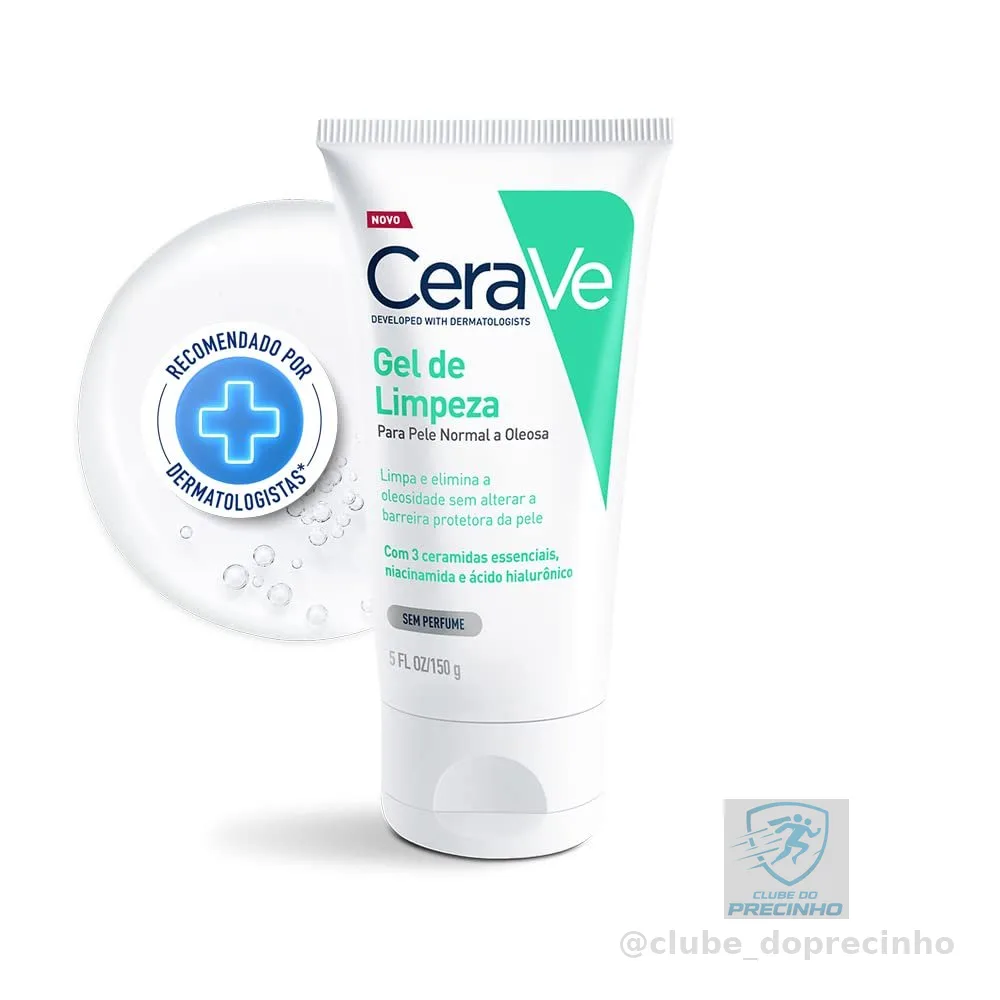 CeraVe, Gel de Limpeza Facial para pele oleosa, com Ácido Hialurônico e Niacinamida