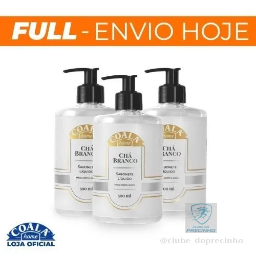Kit Coala 3 Sabonetes Líquido Chá Branco 500ml