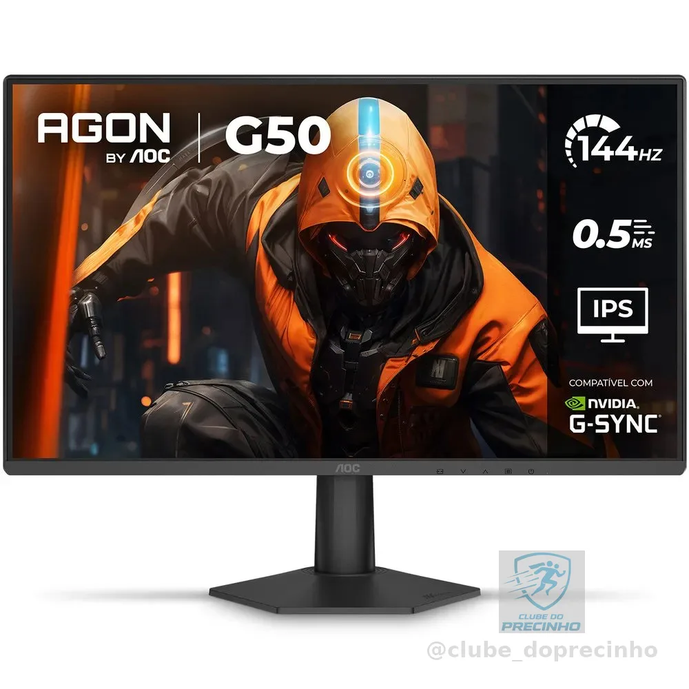 Monitor Gamer AOC AGON G50 24" 144Hz 0,5ms IPS HDR10 G-SYNC 24G50F Preto