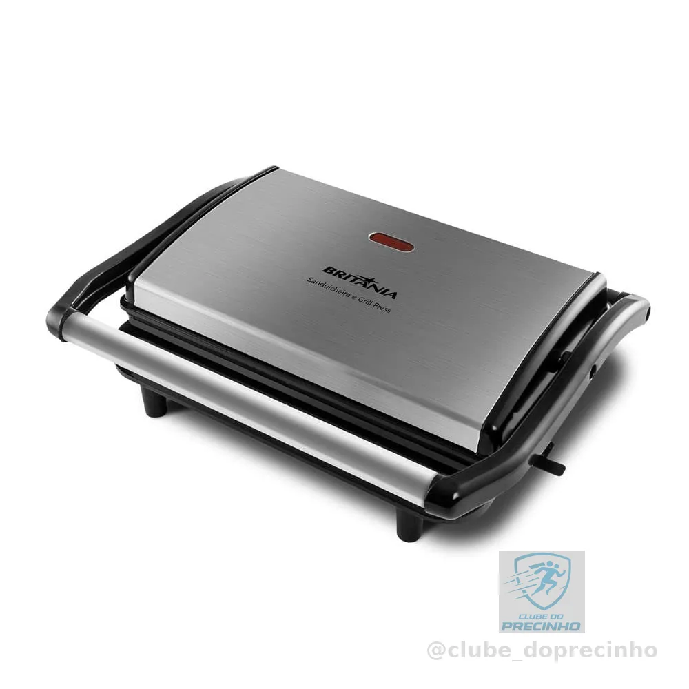 Britânia Sanduicheira e Grill BGR27I Press 2 em 1 850W 220V Classico Aço inoxidável