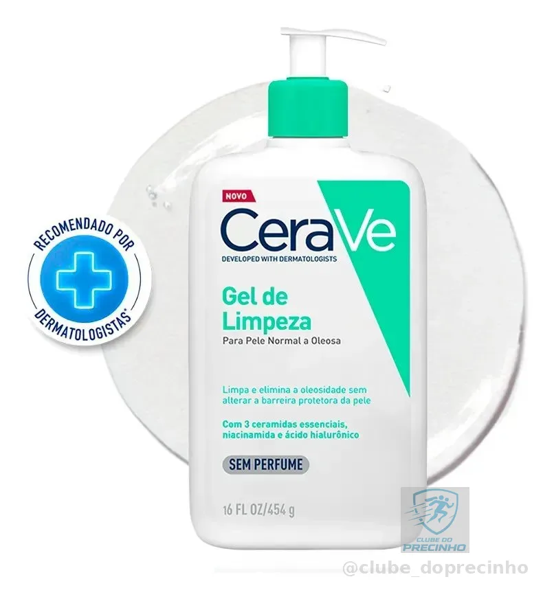 Gel de Limpeza Facial Pele Oleosa 3 Ceramidas e Niacinamida CeraVe 454g