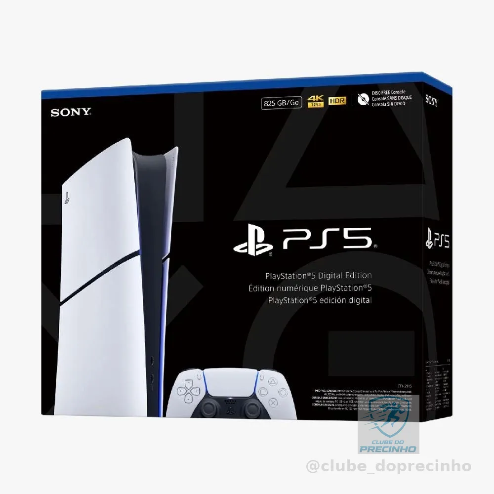 Console PlayStation 5 Slim Digital 825GB + Controle Sem Fio Dualsense Branco