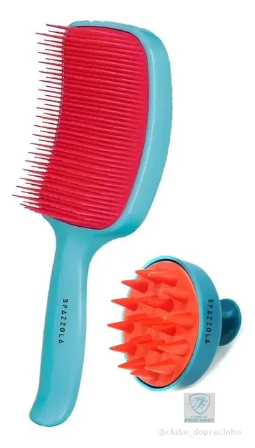Kit Escova Raquete + Massageador Capilar Relax