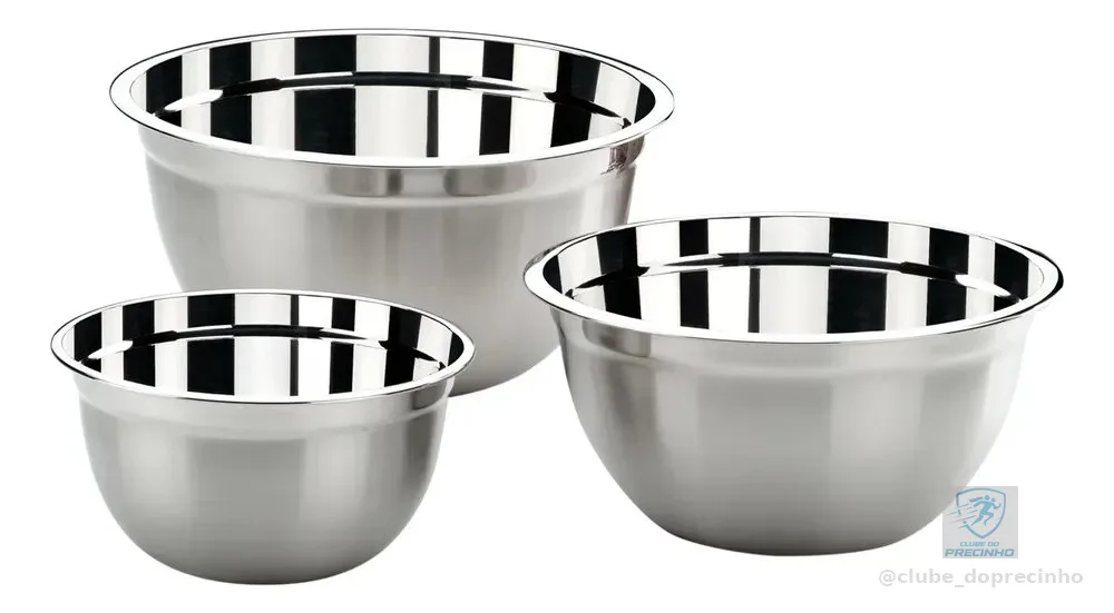 Conjunto De Tigelas Brinox Suprema 3 Peças Aço Inox