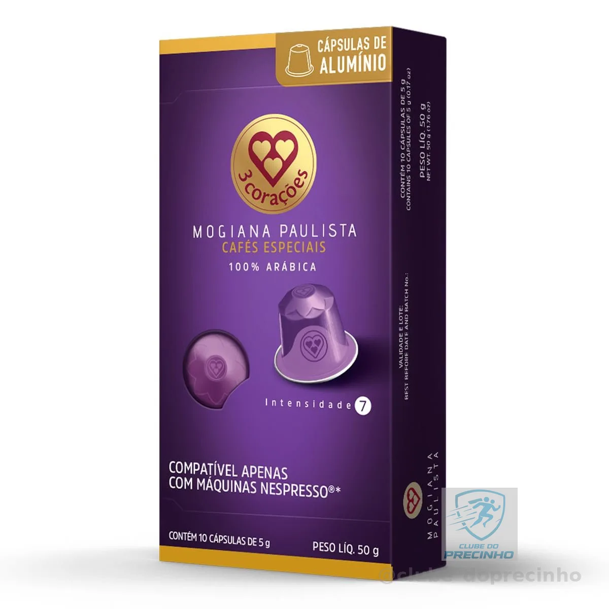3 Corações Cápsulas de Café Mogiana Paulista, Compatíveis com Nespresso, contém 10 cápsulas