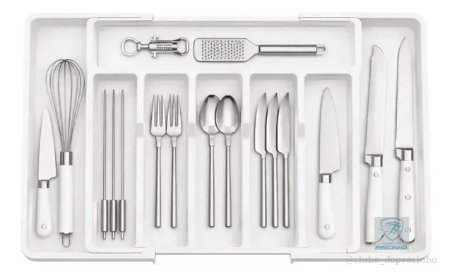 Organizador Porta Talheres Gaveta Para Cozinha Com Extensor