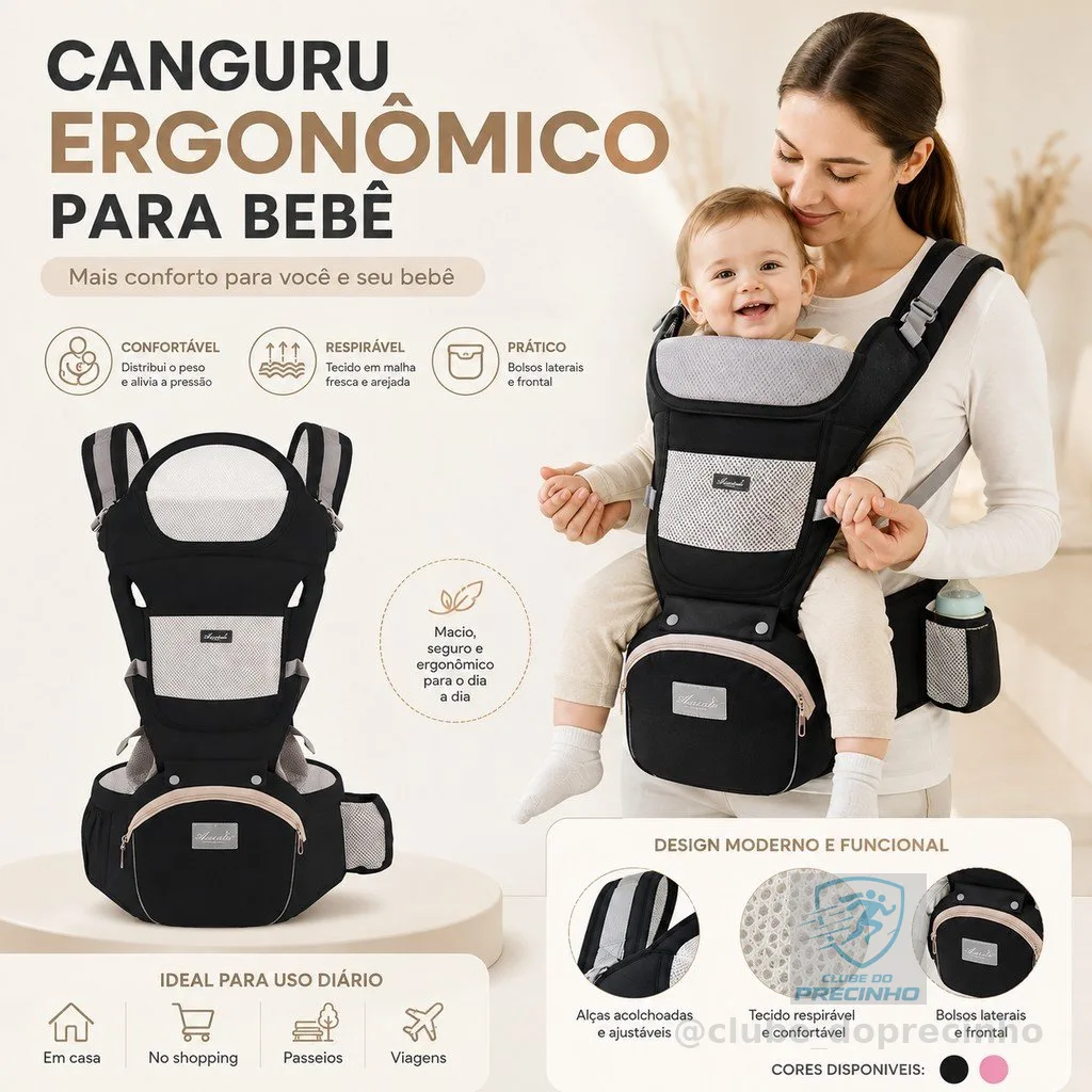 Banco De Cintura Para Canguru Bebe Passeio Varias Cores Mochila Infantil Hipseat CarrierPara Bebê premium novo geracao