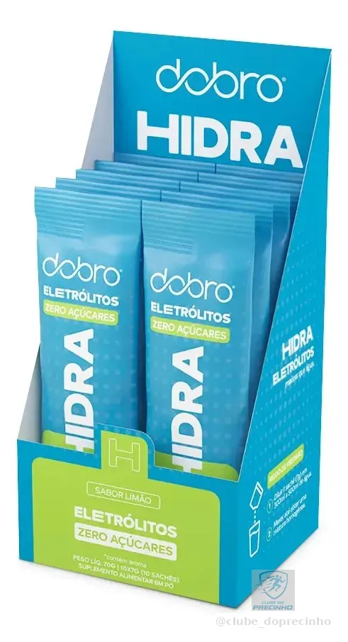 Hidra Eletrolitos Dobro Caixa Com 10 Sachês De 7g Sabor Limão