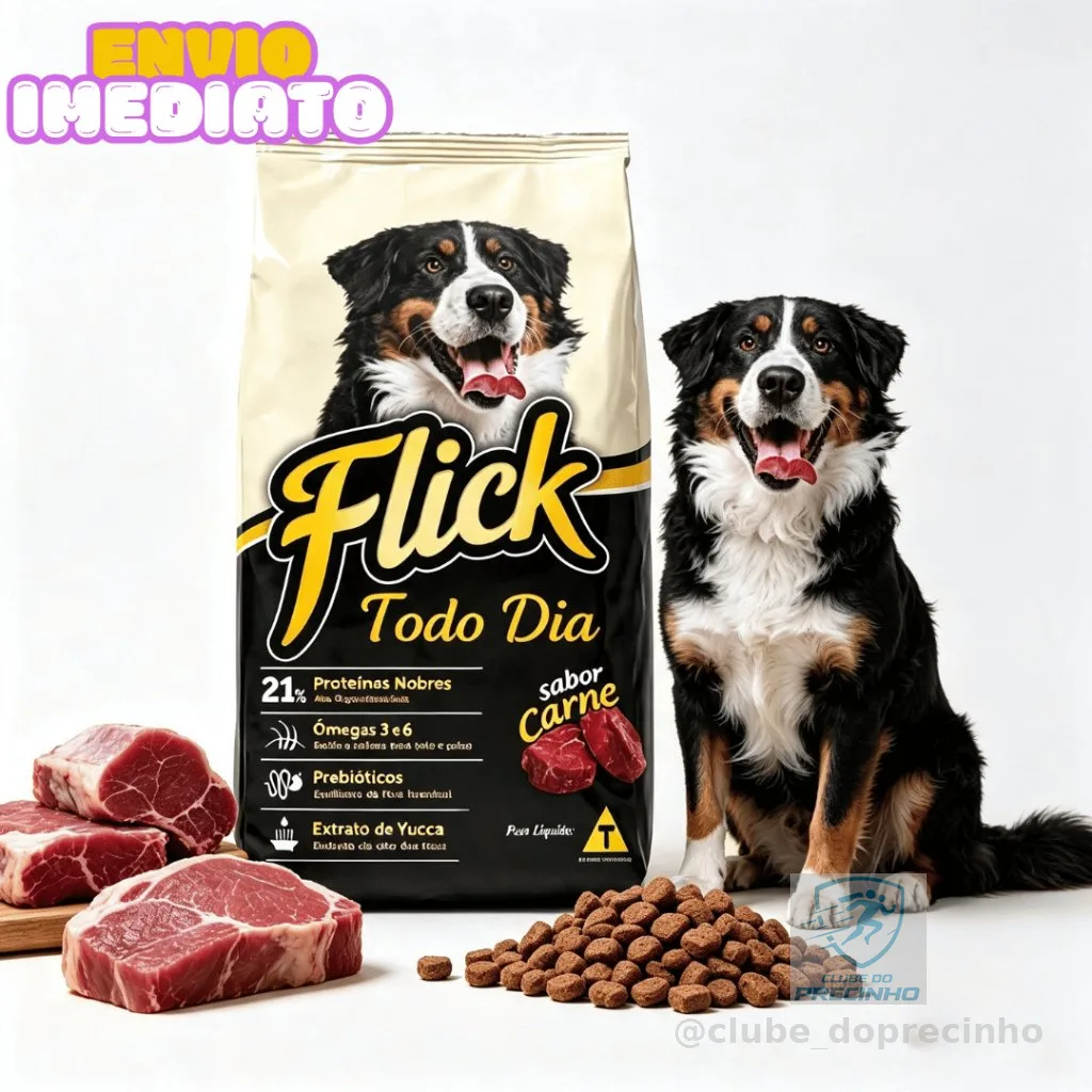 Ração Para Cachorro Adulto 15KG Com Ômega 3 E 6 Sabor Carne - Envio Imediato